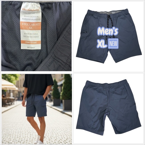Weatherproof Other - Men's Weatherproof XL 40 42 Chino Khakis Shorts Charcoal Golf Elastic Waist